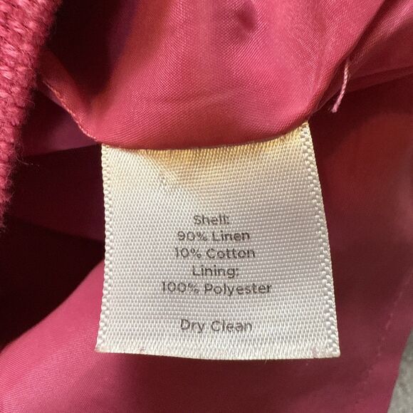 Talbots Women's 12 Pink Linen Blend Sleeveless Sheath Dress Button Detail - Picture 6 of 7